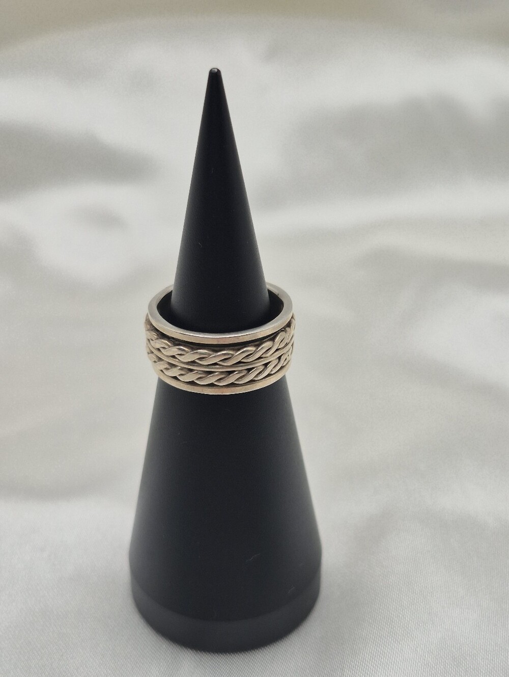 Double Braided Tire Spinner Band Ring 925 Sterling Silver  Size 5.5
